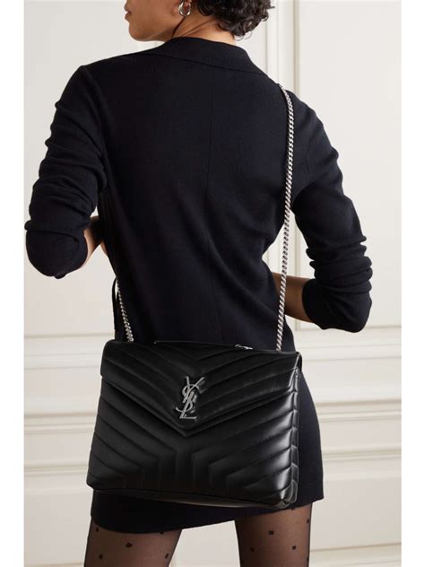 lou yves saint laurent|SAINT LAURENT Loulou medium quilted leather shoulder bag.